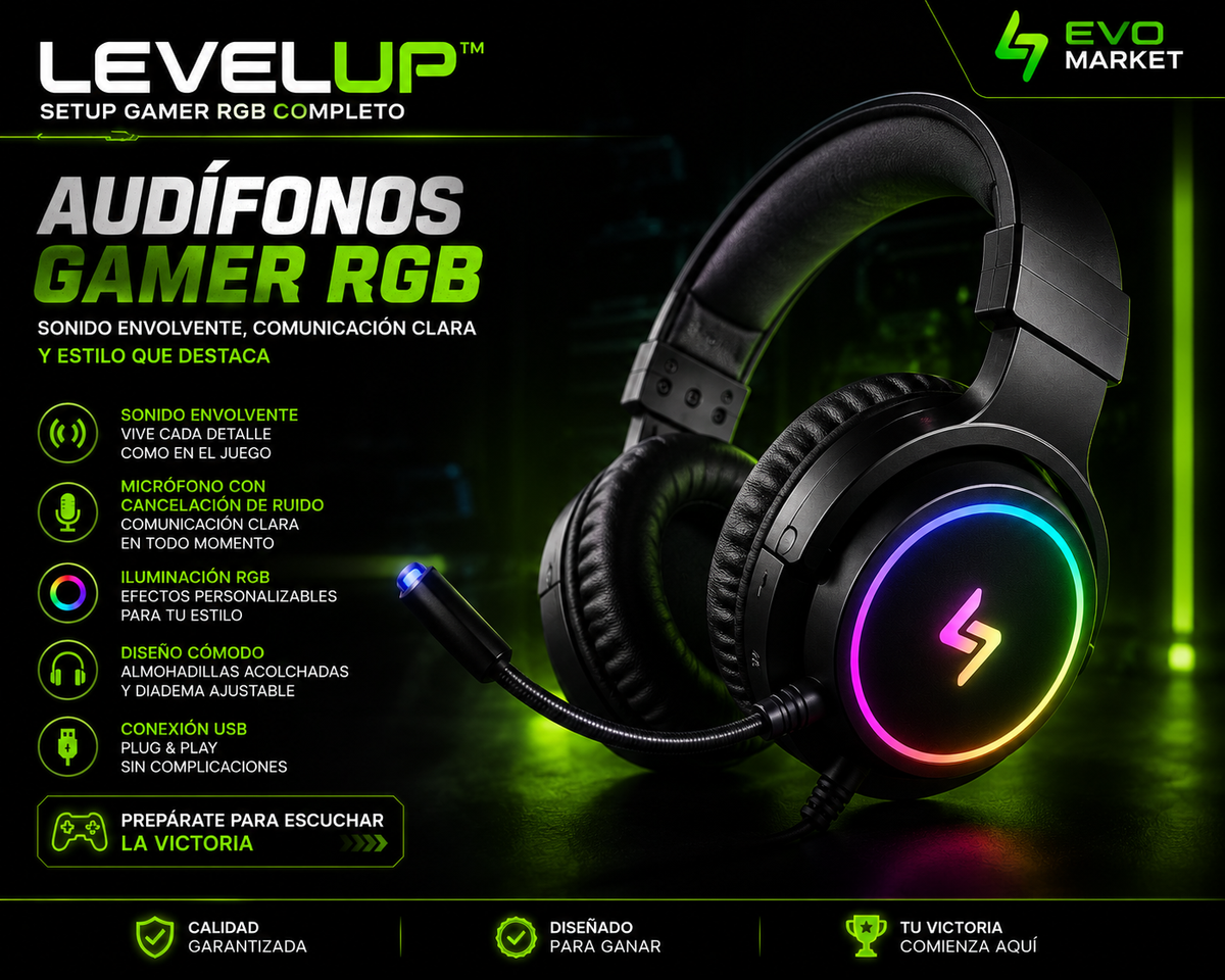 🎮 LevelUp™ | Kit Gamer RGB Completo para Llevar Tu Juego al Siguiente Nivel.