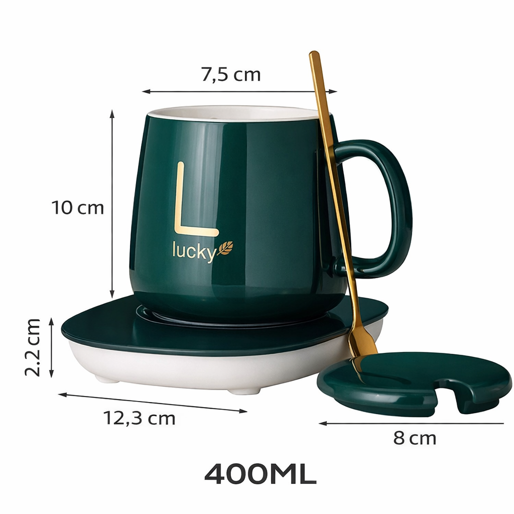 Taza Eléctrica Premium con Base Calefactora