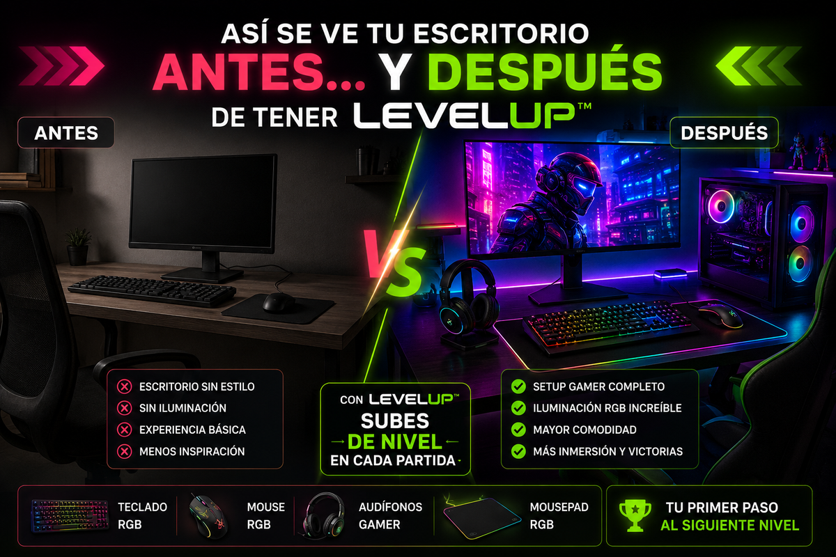 🎮 LevelUp™ | Kit Gamer RGB Completo para Llevar Tu Juego al Siguiente Nivel.