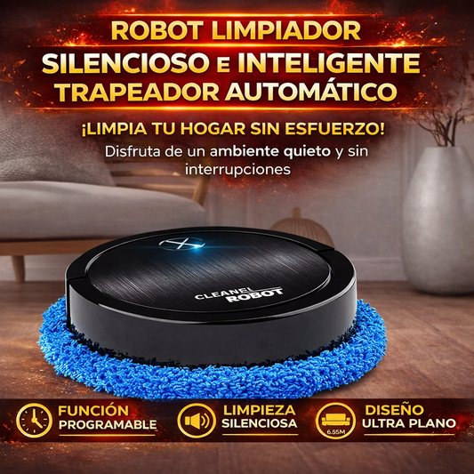 Robot Aspirador Inteligente 3 en 1 – Limpieza Automática, Silenciosa y Programable para tu Hogar