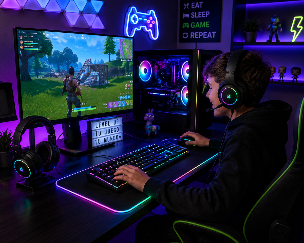 🎮 LevelUp™ | Kit Gamer RGB Completo para Llevar Tu Juego al Siguiente Nivel.