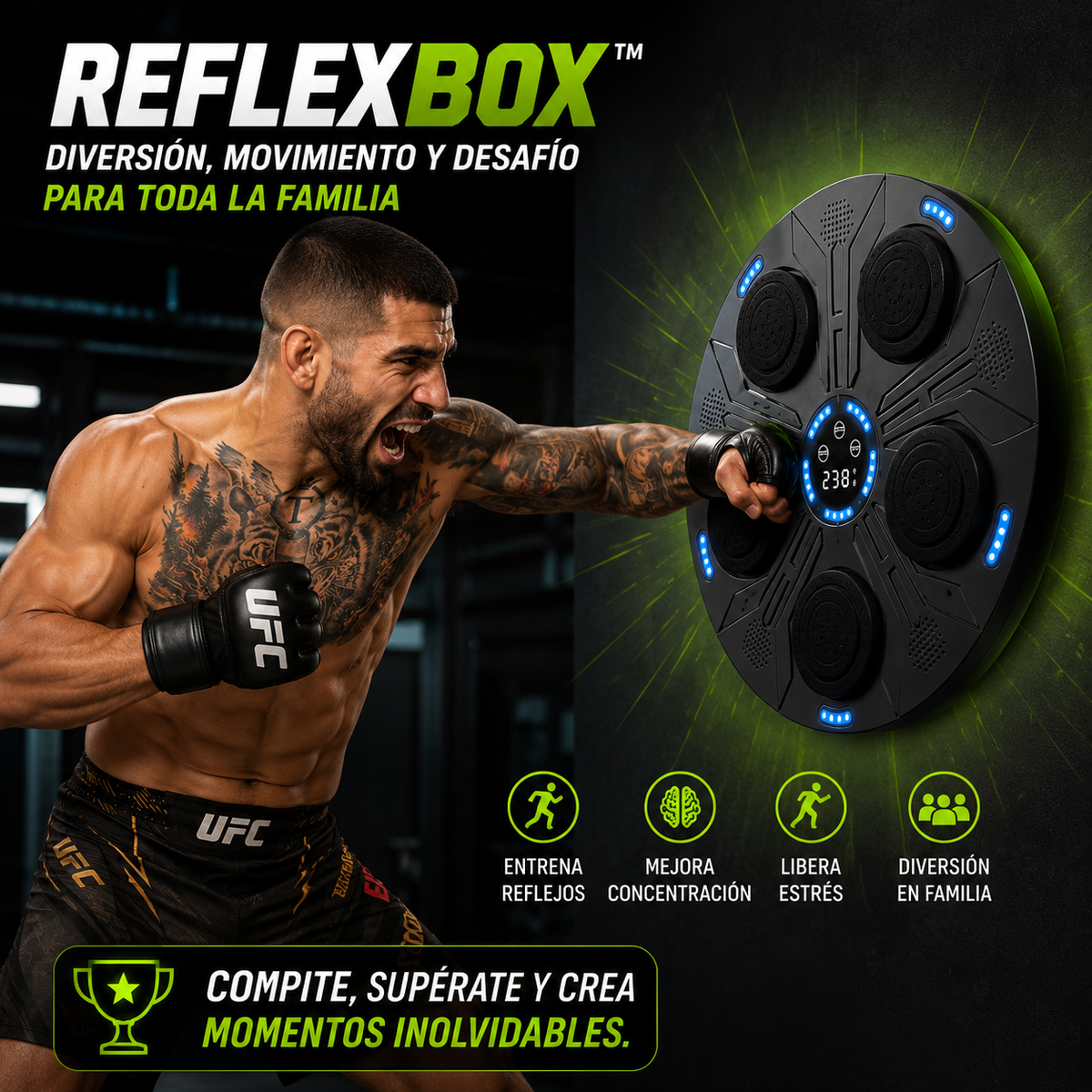 🥊 ReflexBox™ | Entrenador Inteligente de Reflejos con Luces LED
