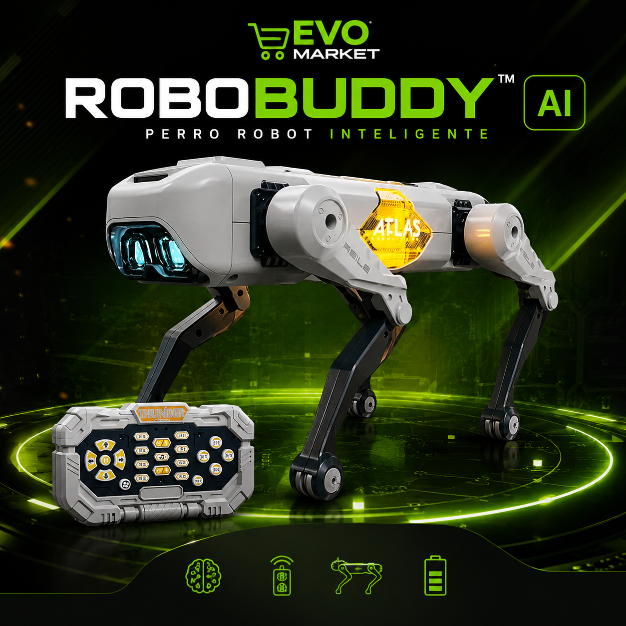 RoboBuddy™ AI | Perro Robot Inteligente que Aprende, Juega y Acompaña
