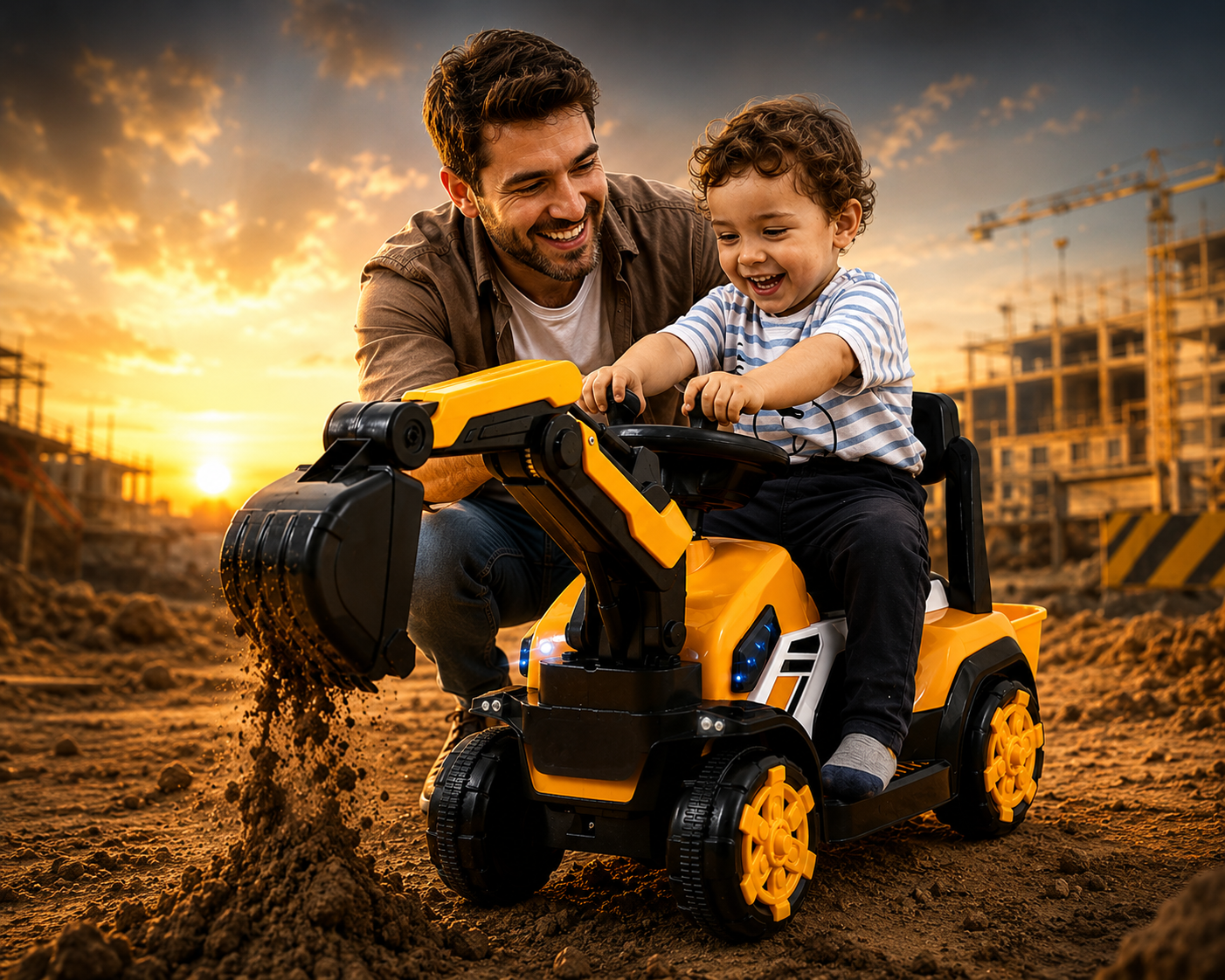 👷 BuildMaster™ | Excavadora Eléctrica Infantil