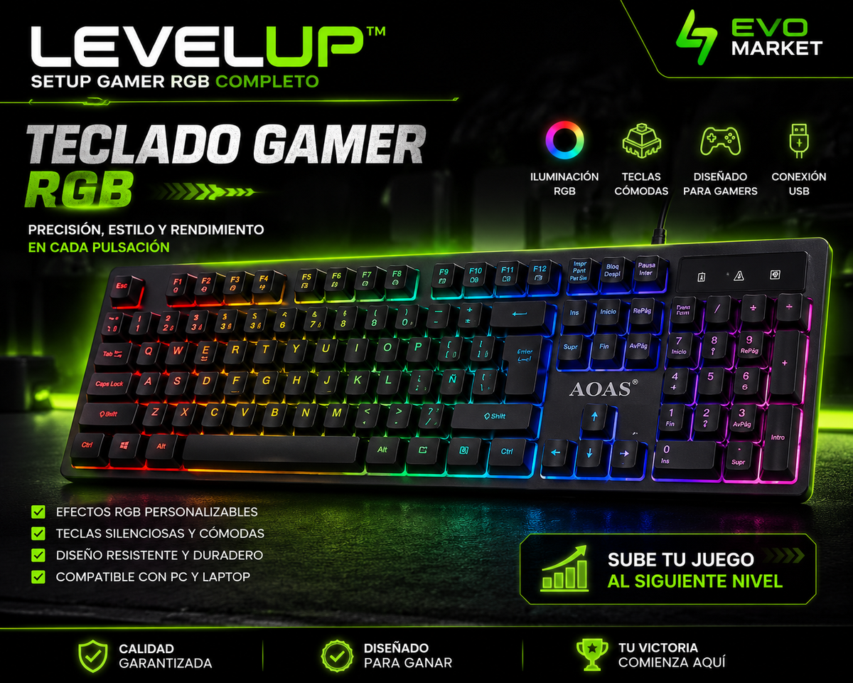 🎮 LevelUp™ | Kit Gamer RGB Completo para Llevar Tu Juego al Siguiente Nivel.
