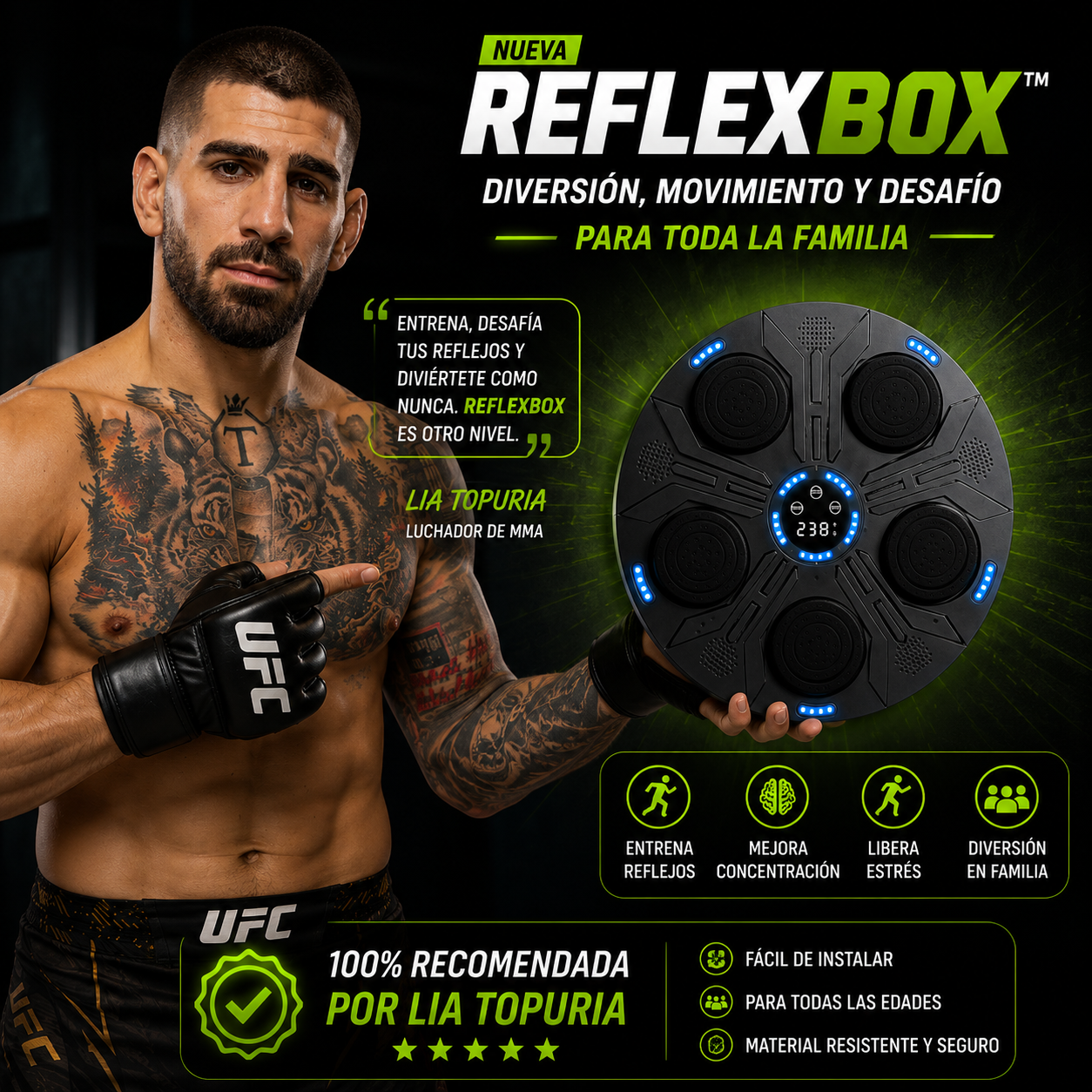 🥊 ReflexBox™ | Entrenador Inteligente de Reflejos con Luces LED