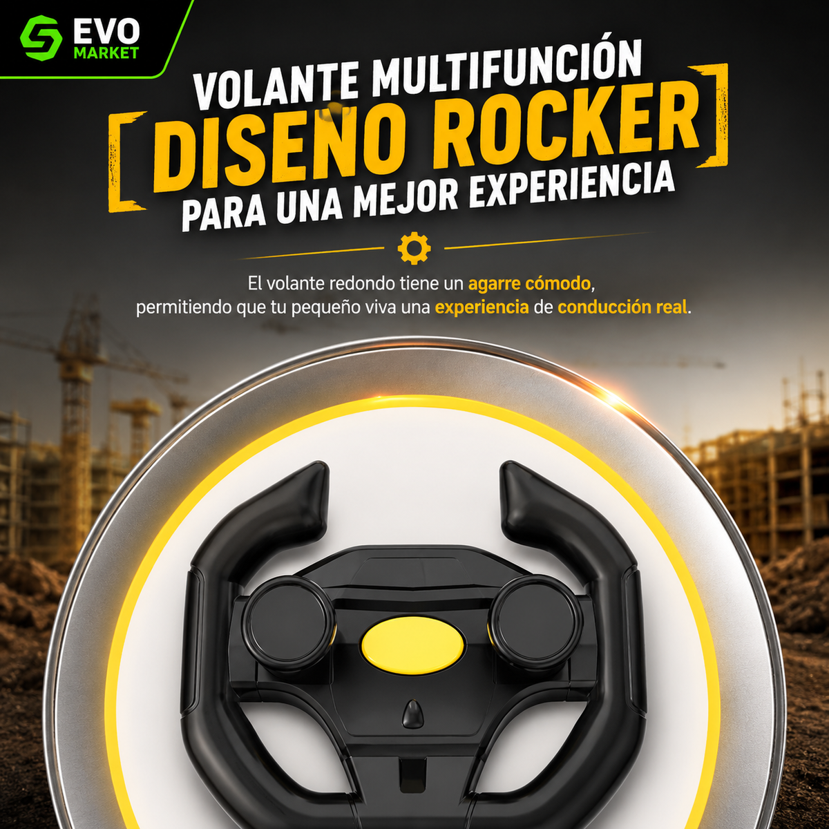 👷 BuildMaster™ | Excavadora Eléctrica Infantil
