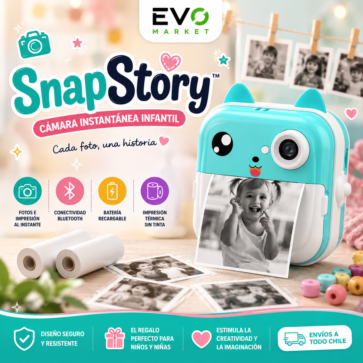 📸 SnapStory™ | Cámara Instantánea Infantil