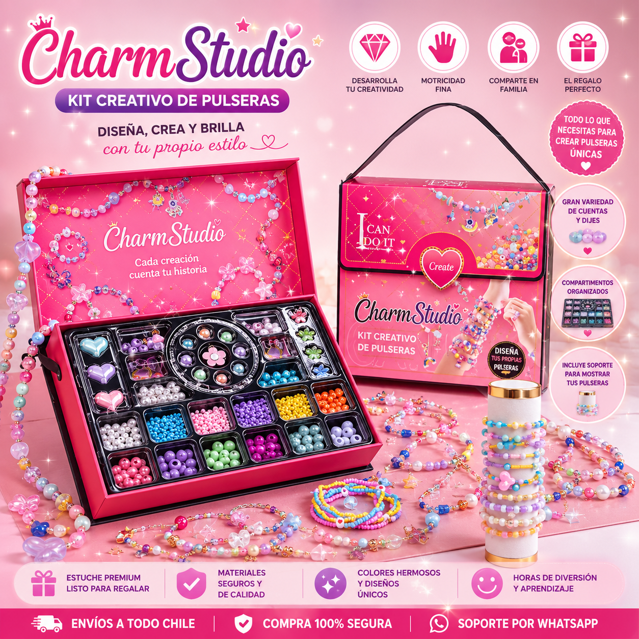 ✨ CharmStudio™ | Kit Creativo para Diseñar Pulseras