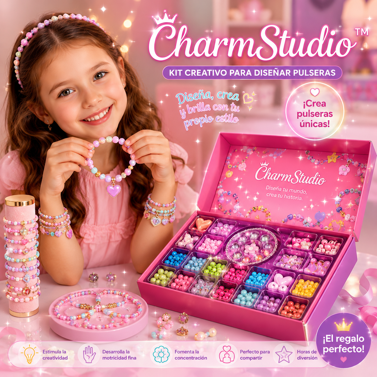 ✨ CharmStudio™ | Kit Creativo para Diseñar Pulseras