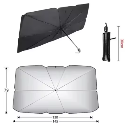 Parasol Parabrisas Auto Tipo Paraguas Plegable Anti UV y Anti Calor