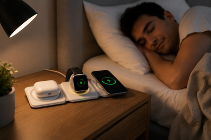 ⚡ PowerDock™ Pro | Un cargador - Tres dispositivos - Cero complicaciones.