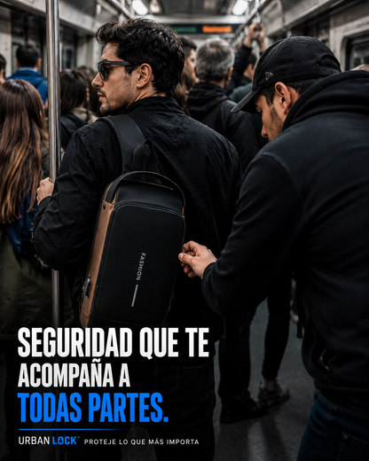 UrbanLock™ | Mochila Anti Robo Impermeable con Clave de Seguridad y Puerto USB 🔒⚡