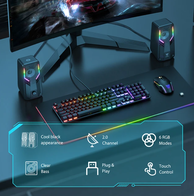 PARLANTES GAMER ONIKUMA G6 RGB PC