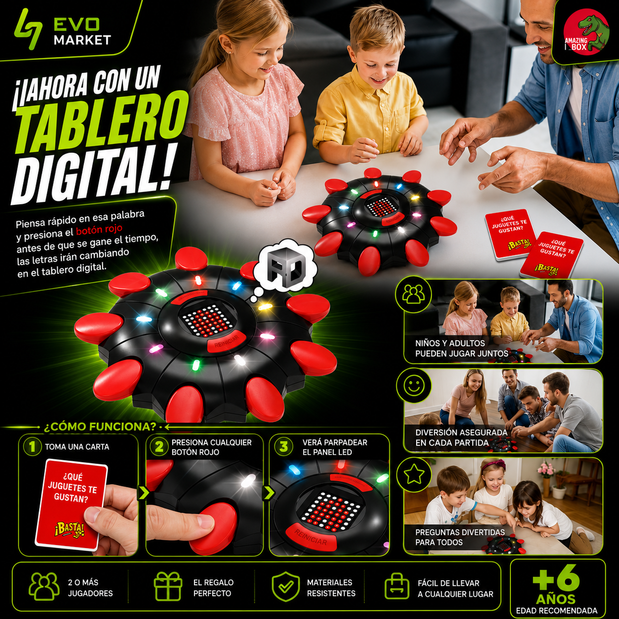 ⚡ ThinkRush™ | Juego de Rapidez Mental con Tablero Digital