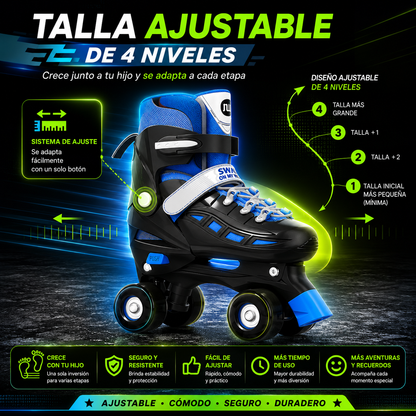 🛼 SkyRoll™ | Patines Doble Rueda Clásicos Ajustables
