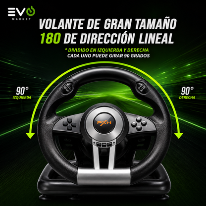 ApexDrive™ | Volante Gamer con Pedales y Palanca de Cambios para una Experiencia de Conducción Real