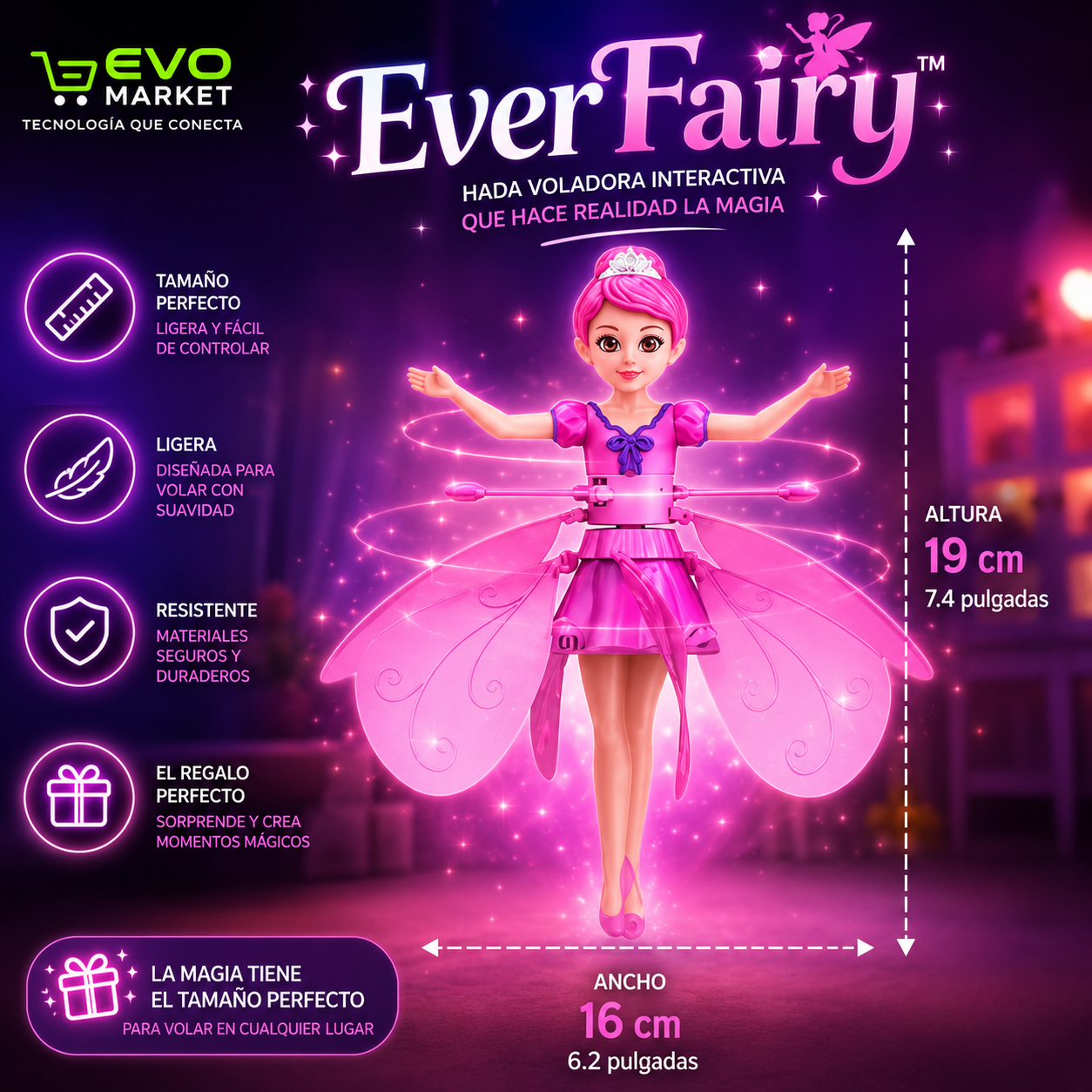 EverFairy™ | Hada Voladora Interactiva que Hace Realidad la Magia