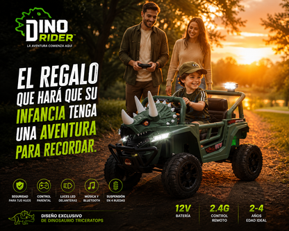 🦖 DinoRider™ | Vehículo Eléctrico Infantil Todoterreno con Control Parental