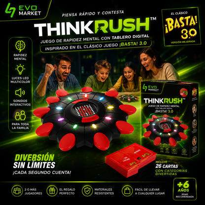 ⚡ ThinkRush™ | Juego de Rapidez Mental con Tablero Digital