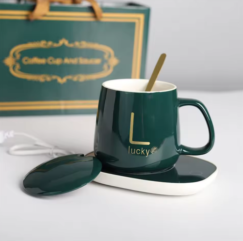 Taza Eléctrica Premium con Base Calefactora