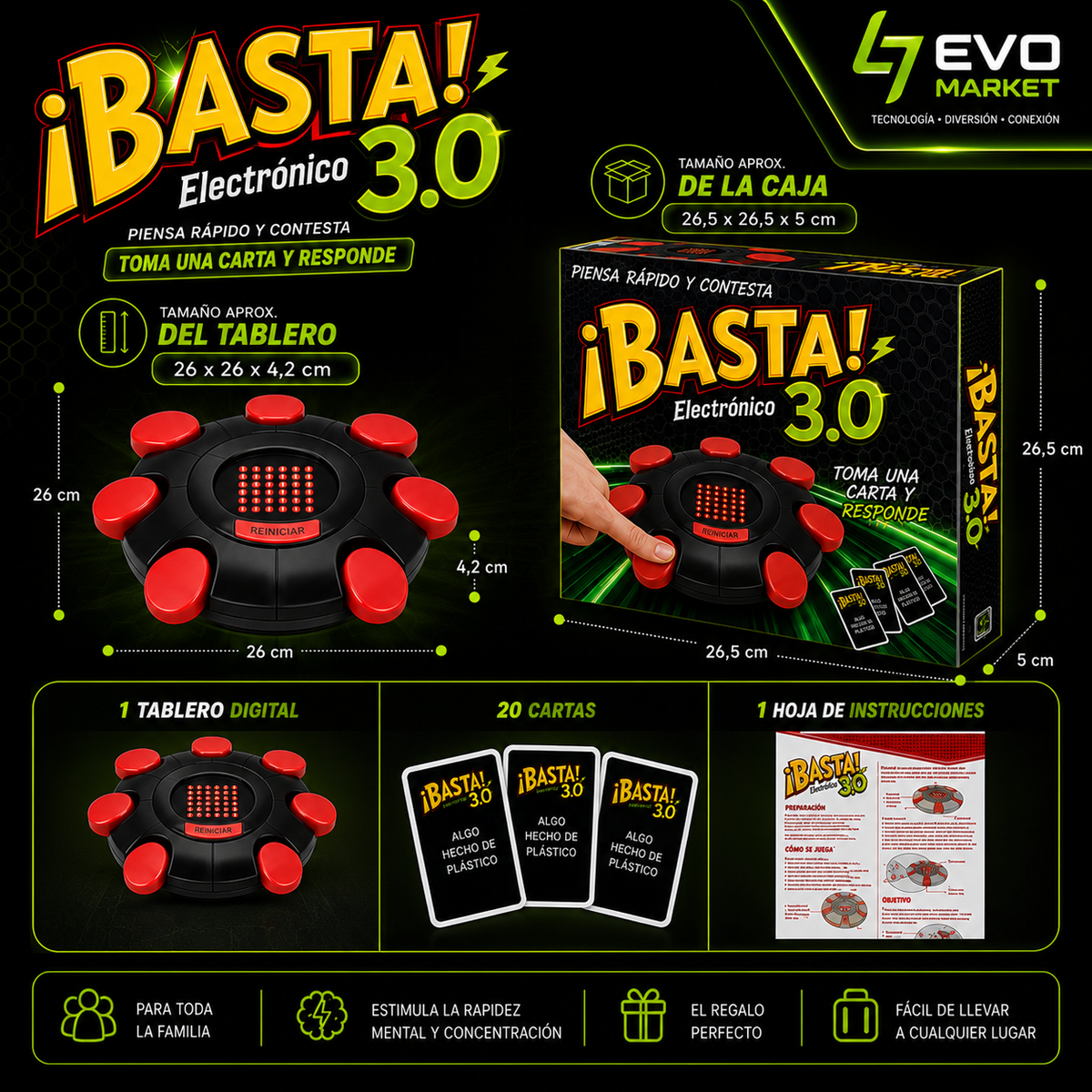 ⚡ ThinkRush™ | Juego de Rapidez Mental con Tablero Digital