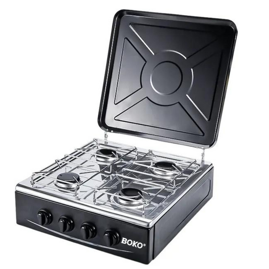 Estufa de Gas con Tapa de Acero 4 Platos